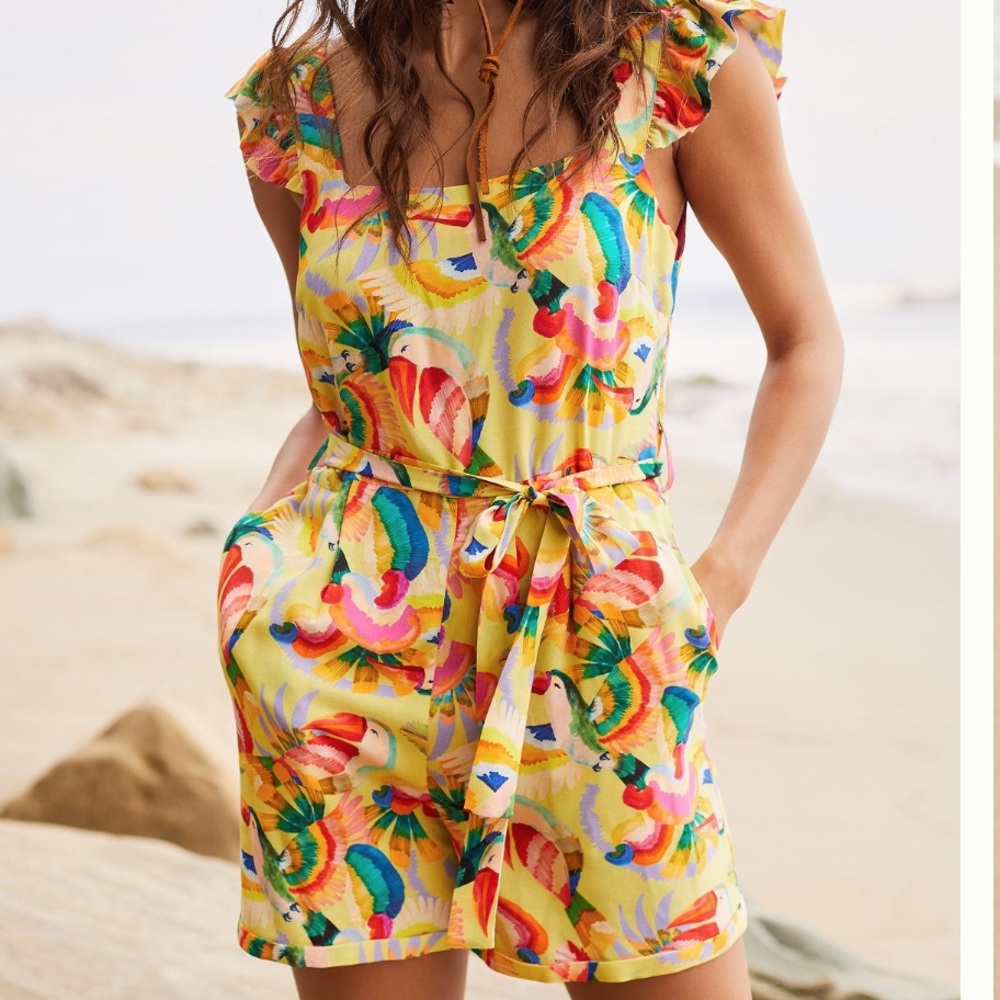 Anthropologie farm rio tropical romper